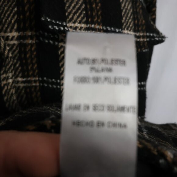 Anthropologie Sage The Label Plaid Shacket - Neutral Brown - Size Medium - Picture 10 of 11